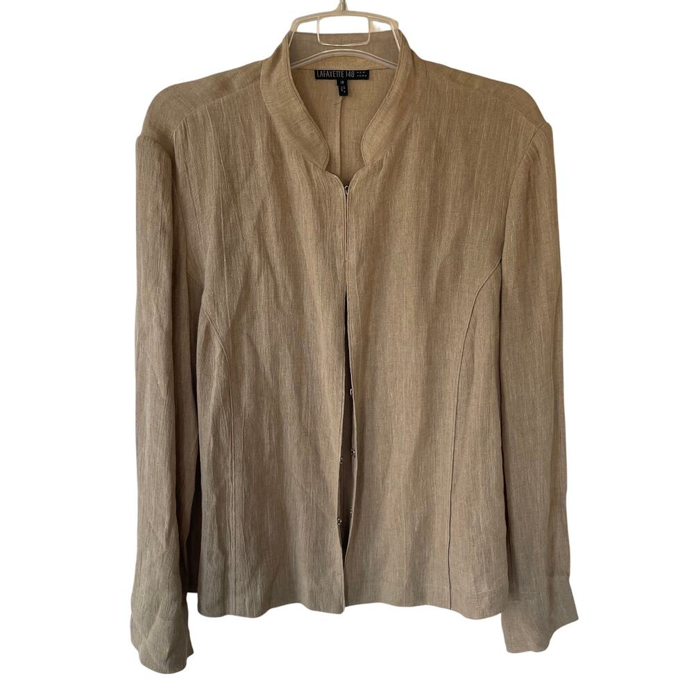 Lafayette 148 LINEN khaki Lite jacket size 18